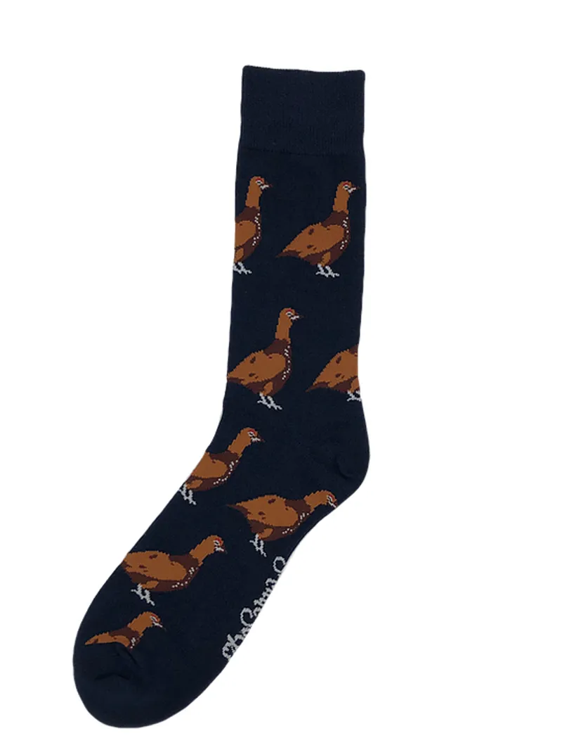 ShuttleSocks Adult Standing Grouse Socks - Navy - Size 8-12
